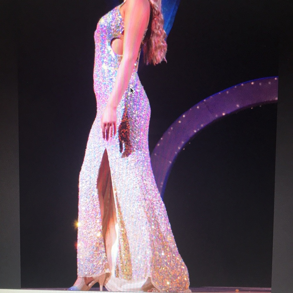 Formal gold sequin gown